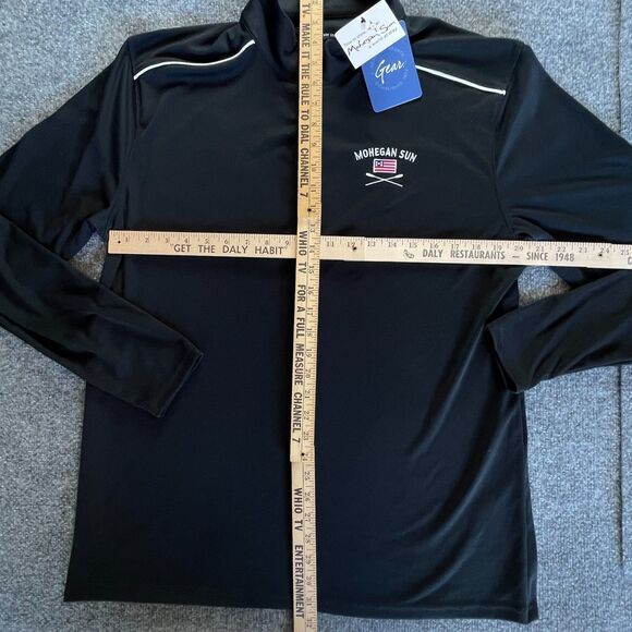 Mohegan Sun Rowing Pullover Shirt 1/4 Zip Mens Large Black Flag Sports New - Picture 7 of 10